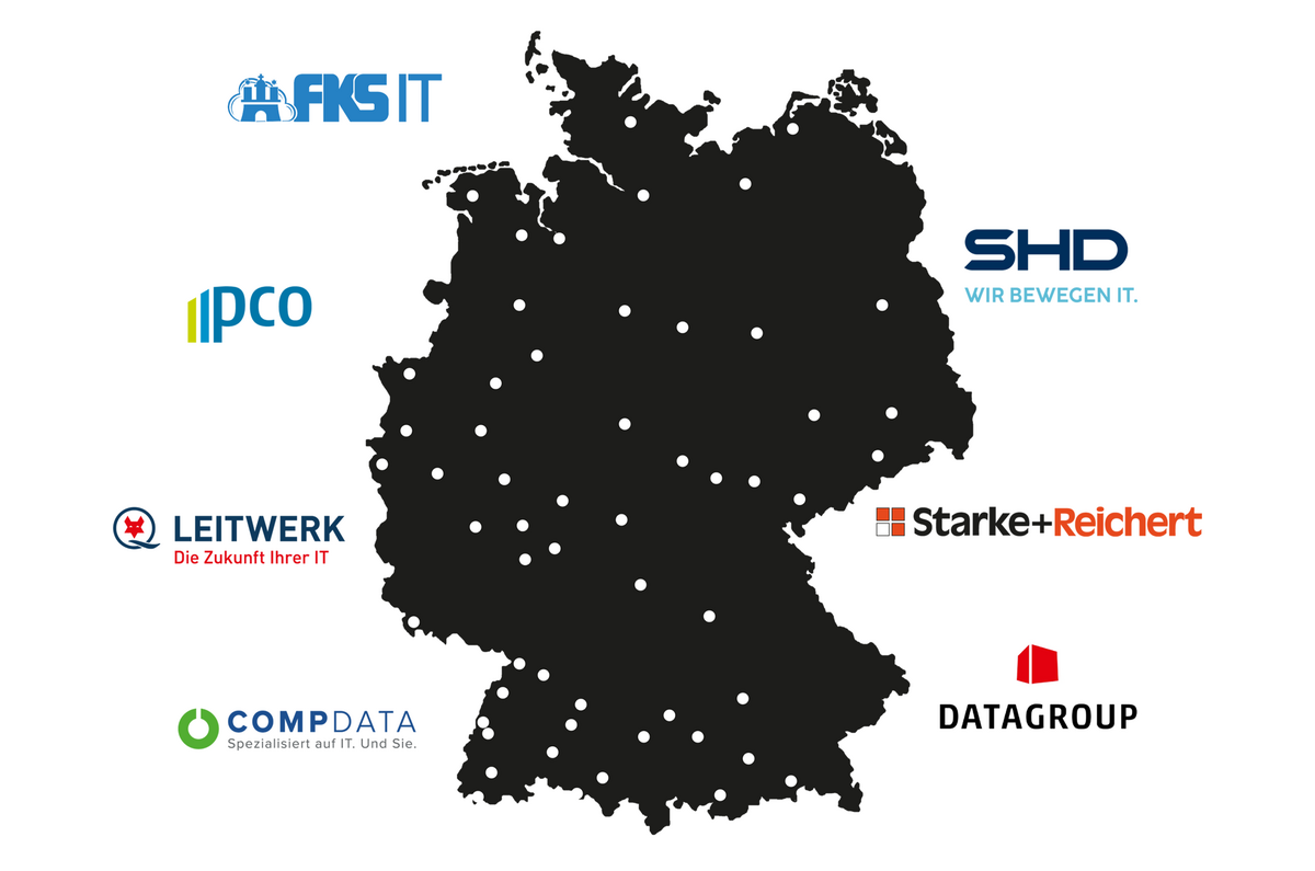 Karte von Deutschland mit den Mitgliedern des DIRT. inklusive SHD