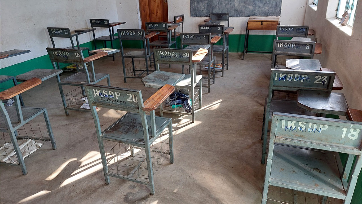 Ein Klassenraum am International Kenyan Scout Development Program (IKSDP) in Kenia.