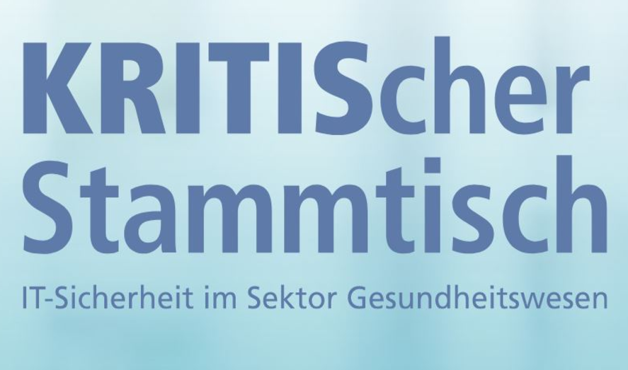 Logo der Veranstaltung KRITIScher Stammtisch für IT-Sicherheit im Sektor Gesundheitswesen