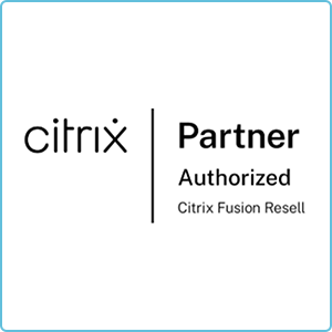 Citrix-Partnerlogo von SHD, das die Authorized-Partnerschaft und Citrix Fusion Resell hervorhebt.