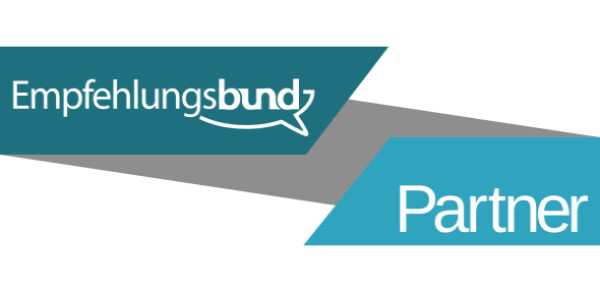 Empfehlungsbund-Logo mit dem Hinweis „Partner“, dargestellt in einem modernen, professionellen Design.