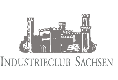 Silhouette eines historischen Gebäudes als Logo des Industrieclub Sachsen e.V.