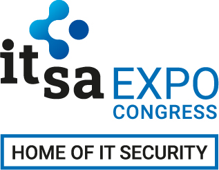 Logo des it-sa Kongresses, der die neuesten Trends in der IT-Sicherheit präsentiert, relevant für SHD.
