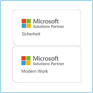 Microsoft Solutions Partner-Logos vermitteln Expertise in Sicherheit und Modern Work für SHD.