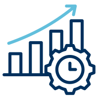 Graph mit wachsender Kurve symbolisiert IT-Wachstum und Lösungen von SHD für Unternehmen.