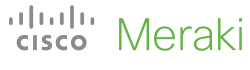 Das Cisco Meraki-Logo zeigt den markanten Schriftzug in Grau und Grün auf weißem Hintergrund.