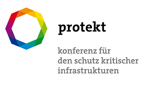 Buntes Logo der IT-Messe protekt in Leipzig mit dem Zusatz "Konferenz für den Schutz kritischer Infrastrukturen.